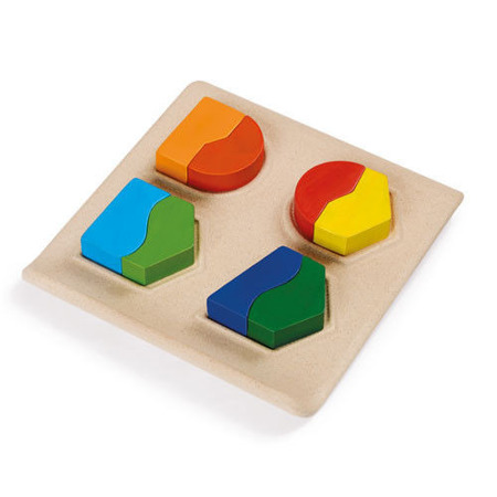 Logiczna układanka z drewna - drewniana plansza z kształtami do dopasowania Plan Toys PLTO-5647